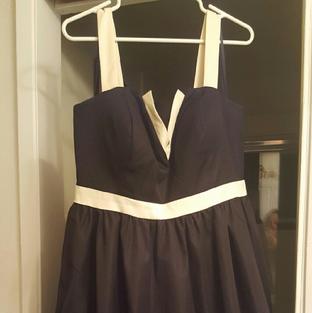 Black and White ModCloth "Trim and Prosper" Dress
